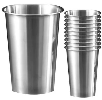 Zdjęcie produktu dla Kubki stalowe ze stali nierdzewnej 500 ml zestaw 10 szt na napoje