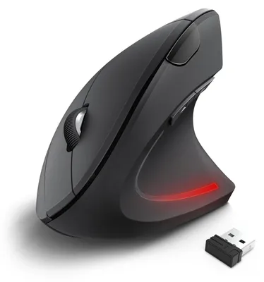 Immagine prodotto di Mouse verticale ergonomica wireless, 4800 DPI, colore nero scuro