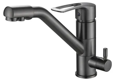 Obrázek produktu pro 3-v-1 kuchyňská baterie - 360° otočná - flexibilní výtok - připojení pro filtr na vodu