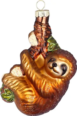 Produktbild von Christbaumschmuck Glas Faultier 10cm braun