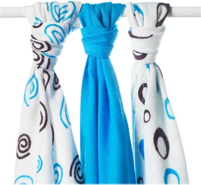 Produktbild von XKKO Bamboo Mullwindel 70x70 3er-Set Mix Cyan