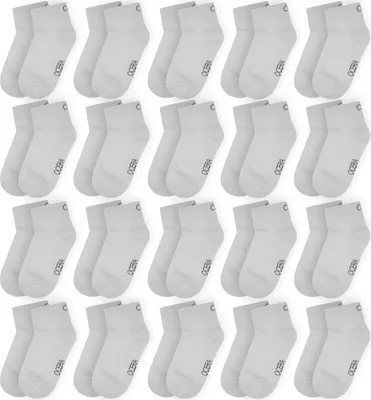 Produktbild von OCERA 20 Paar Kinder Kurzschaft Socken für Mädchen und Jungen - Weiß 27/30