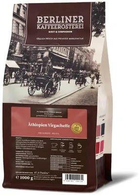 Produktbild von Berliner Kaffeerösterei - Äthiopien Yirgacheffe (1000g / Kaffeemaschine)