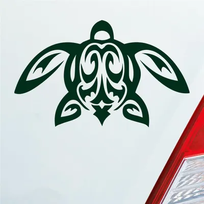 Produktbild von Auto Aufkleber Schildkröte Turtle Schildi Kröte Tribal 12x7 cm Dunkelgrün Sticker Heckscheibenaufkleber