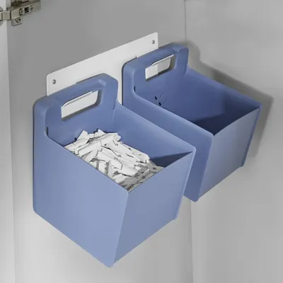 Image de Hailo 3271501 2 bacs à ustensiles avec support mural / module encastrable pour armoire de 60 cm de largeur
