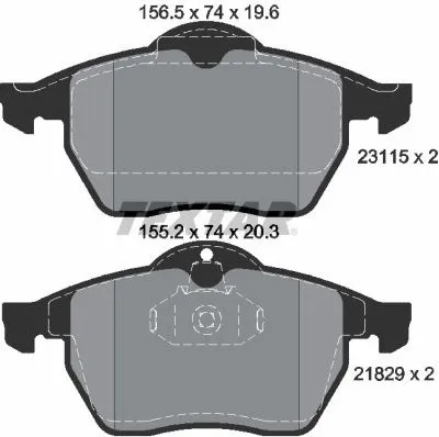 Produktbild von Textar Bremsbeläge vorne für Opel Vectra B + Caravan Saab 9-5 + Kombi 1,6-3,0