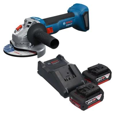 Immagine prodotto di Smerigliatrice angolare a batteria Bosch GWS 18V-8 Professional 18 V 125 mm Brushless + 2 batterie da 5,0 Ah + caricabatterie