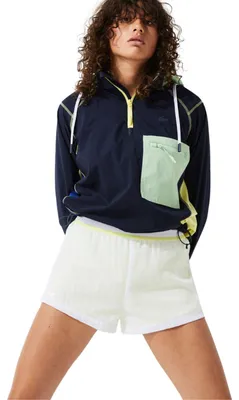 Obrázek produktu pro Lacoste, dámské sportovní šortky 2 v 1, tenisové, bílé a žluté, velikost XS
