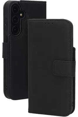 Produktbild von Mobiparts Wallet Handyhülle für Samsung Galaxy A35 Hülle Echtes Leder Klapphülle Geldbörse - Schwarz