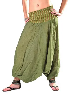 Immagine prodotto di Pantaloni harem, pantaloni a palloncino, pantaloni "Aladino", pantaloni ampi, pantaloni da yoga, pantaloni "Goa", pantaloni "sarouel", pantaloni larghi, pantaloni "Aladino", pantaloni da tempo libero. Modello: Ranya. Colore: verde. Taglia: L/XL