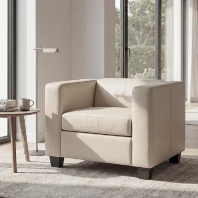 Immagine prodotto di Sedia lounge Lille ~ Pelle finta, bianco