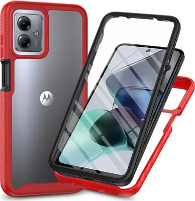 Obrázek produktu pro Pouzdro pro Motorola Moto G54, nárazník s vestavěnou ochranou displeje 360° celotělové ochranné pouzdro červené