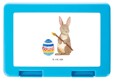 Produktbild von Mr. & Mrs. Panda Bento Box Hase Eier Malen - Weiß - Geschenk, Osterhase, Lunchbox, Kaninchen, Bentobox, Frohe Ostern, Essensbox, Essensbehälter, Snackbox, Ostergrüße
