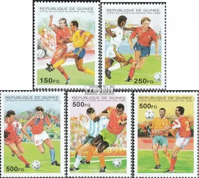 Produktbild von Briefmarken Guinea 1995 Mi 1555-1559 (kompl.Ausg.) postfrisch Fußball-WM 1998 in Frankreich