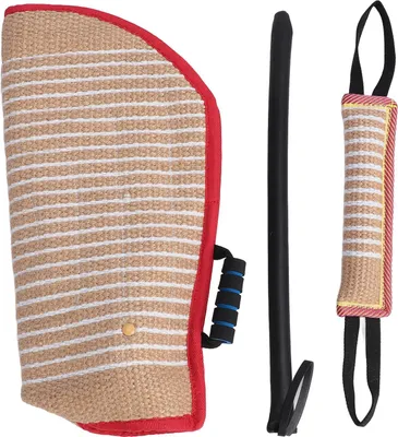 Obrázek produktu pro 3ks pes kousnutí výcvik Set Interaktivní ochranný kryt Agitation Stick polštář Tug Toy pro Malinois německý ovčák Mastif