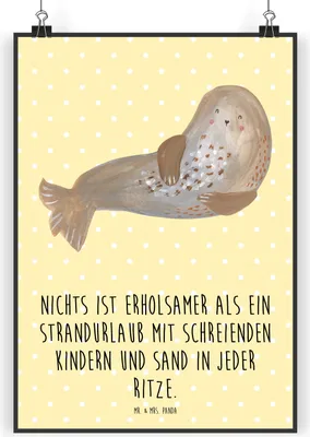 Produktbild von Mr. & Mrs. Panda Bild Sommerchaos DIN A3 - Gelb Pastell - Geschenk, kunstdruck poster, Sommergefühle, Summer Vibes, Feelings, Strand, Plakat, drucke, Farben, Wandbild