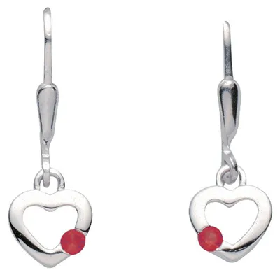 Produktbild von Miamar 02.KS134R Mädchen Ohrringe Herz Silber Zirkonia pink