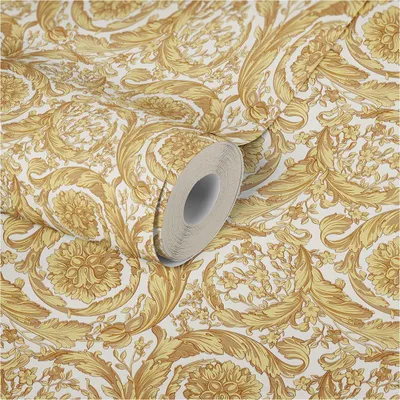 Zdjęcie produktu dla Złota, miedziana, biała tapeta z włókniny VERSACE (1028451)