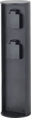 Produktbild von Lutec Gartensteckdose 2-fach 2 Steckdosen schwarz IP44