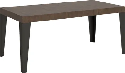 Productafbeelding van Uittrektafel 200/460x90 cm, notenhoutfineer, poten in antracietkleur