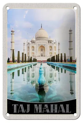 Produktbild von Blechschild Reise 12x18cm Taj Mahal Indien Vordergarten  Schild