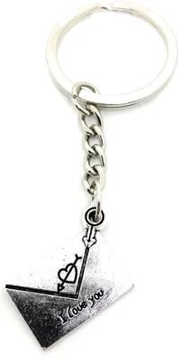 Produktbild von Onwomania Schlüsselanhänger Loveletter Liebes Brief Silber Metall Anhänger Charm