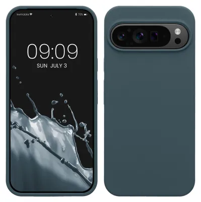 Produktbild von kwmobile Handyhülle für Google Pixel 9 Pro XL Hülle, für Pixel 9 Pro XL Case - Hülle Silikon - kabelloses Laden - Dunkler Schiefer