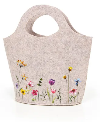 Produktbild von Geschenktasche aus Filz 27 x 18,5 x 5 cm Geschenk Osternest zum Befüllen beige bunt