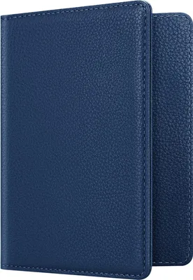 Produktbild von Fintie Reisepass Impfpass Schutzhülle - Premium Kunstleder Reisepasshülle Travel Organizer mit RFID-Blockier für Kreditkarten, Ausweis, Reisedokumente Damen Herren, Marineblau