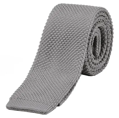 Produktbild von DonDon schmale Strickkrawatte 5 cm - hellgrau