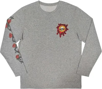Produktbild von Guns N Roses - T-Shirt Rücken- und Ärmeldruck für Herren/Damen Uni Langärmlig RO10558 (XXL) (Grau)