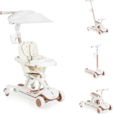 Produktbild von Byox Kinderroller Cornet 6 in 1 Multifunktionsroller Rutscher Musik Becherhalter weiß