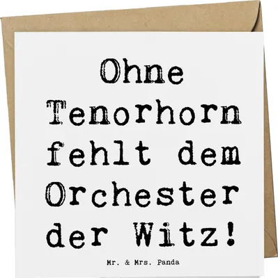 Produktbild von Mr. & Mrs. Panda Grußkarte Spruch Tenorhorn Witz - Weiß - Geschenk, doppelkarte, Instrument lernen, Blasorchester, anlasskarte, Brassband, Musiker, Musik, faltkarte