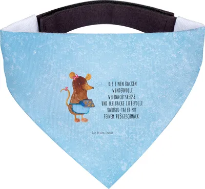 Produktbild von Mr. & Mrs. Panda Halstuch Maus Kekse - Eisblau - Geschenk, Tuch, Hunde, Weihnachtsbäckerei, Plätzchen, Weihnachten, kleines, Hund, Winter, Hundehalstuch