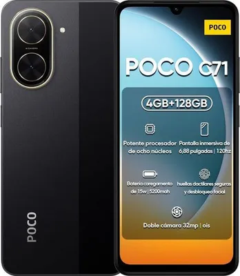 Productafbeelding van Xiaomi Poco C71 LTE, 128GB opslag, 4GB RAM, dual-SIM, zwart, EU-model