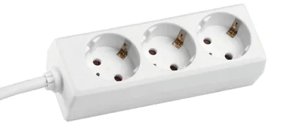 Produktbild von BACHMANN SELLY Steckdosenleiste 3x Schutzkontakt, weiß, 3 m