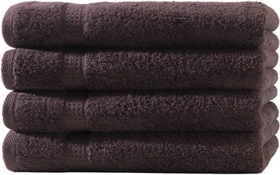 Produktbild von 4er Set Frottee Gästetücher Elegance 30x50 cm 100% Baumwolle 500 gsm Gästetuch braun