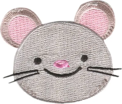 Produktbild von Maus Kopf Tier - Aufnäher, Bügelbild, Aufbügler, Applikationen, Patches, Flicken, Zum Aufbügeln, Größe: 6,6 x 5,3 cm