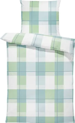 Produktbild von Biber Bettwäsche Winter Flauschig kuschelig Warme Weiche Baumwolle, Größe:200x220 cm, Farbe:Kariert grün