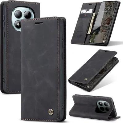 Obrázek produktu pro Pouzdro pro Xiaomi Redmi Note 15 Pro+ 5G, RetroPolyuretanKožené Pouzdro s Funkcí Stojánku černý