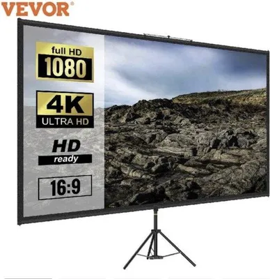 Produktbild von 72 Zoll Projektionsbildschirm - W-Ständer 16:9 - 4K HD tragbar - Beamerbildschirm für Heimkino Indoor & Outdoor Projektion