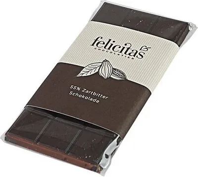 Produktbild von Tafelschokolade "Zartbitter" von der der Confiserie Felicitas (100 g)