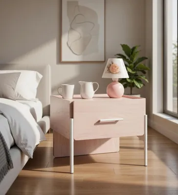 Immagine prodotto di Comodino moderno in legno e metallo