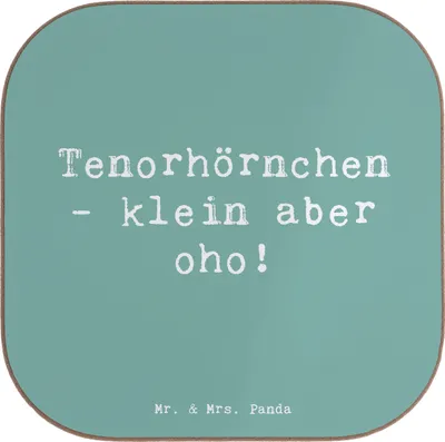 Produktbild von Mr. & Mrs. Panda Tischuntersetzer Spruch Tenorhörnchen Magie - Meeresbrise - Geschenk, Tenorhorn, Musikstück, Coaster, Lernen, Blasorchester, unterleger, Musik, Brassband
