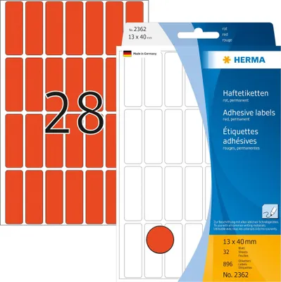 Immagine prodotto di HERMA Vielzwecketiketten rot  13x40 mm Papier matt 896 St.
