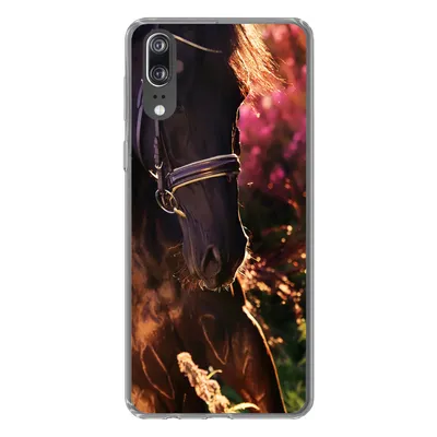 Produktbild von MuchoWow® Handyhülle Schutzhülle Hülle für Huawei P20 Pferd - Sonne - Porträt Silikon Softcase Handy Hülle - Hardcover