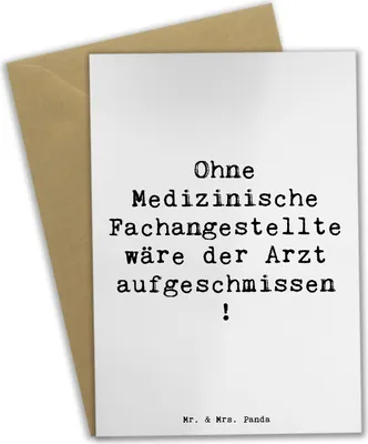 Produktbild von Mr. & Mrs. Panda Klappkarte Spruch Medizinische Fachangestellte - Weiß - Geschenk, weihnachtskarten, jubiläumskarte, Untersuchungen, Beruf, handgefertigte Geschenke
