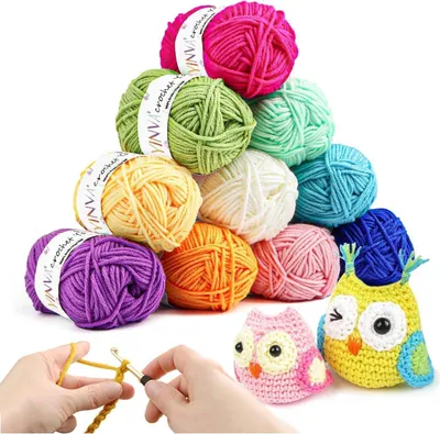 Produktbild von YINVA Häkelgarn 10 Farben 25g Acryl Wolle Stricken Häkeln Handwerk 70M