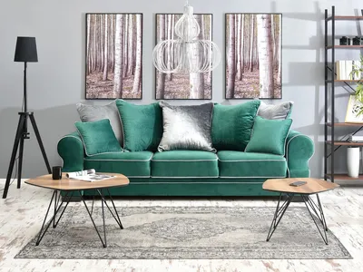 Zdjęcie produktu dla Sofa ze schowkiem SHERLY - zielona / czarna
