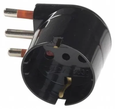 Productafbeelding van Ruimtebesparende 90° stekkeradapter, SCHUKO, 10A, ROSI, 2P+T - 10 stopcontacten, 2P+T, kleur: wit